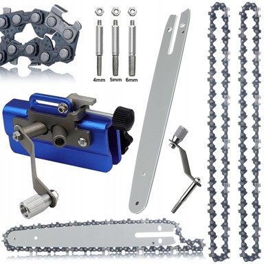 ROSFIX Set vodilice 8", 2 lanca 1/4" i ručne oštrilice, kaljeni čelik